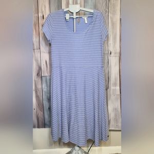 Matilda Jane periwinkle blue stripe scoop textured swing short sleeve dress XL